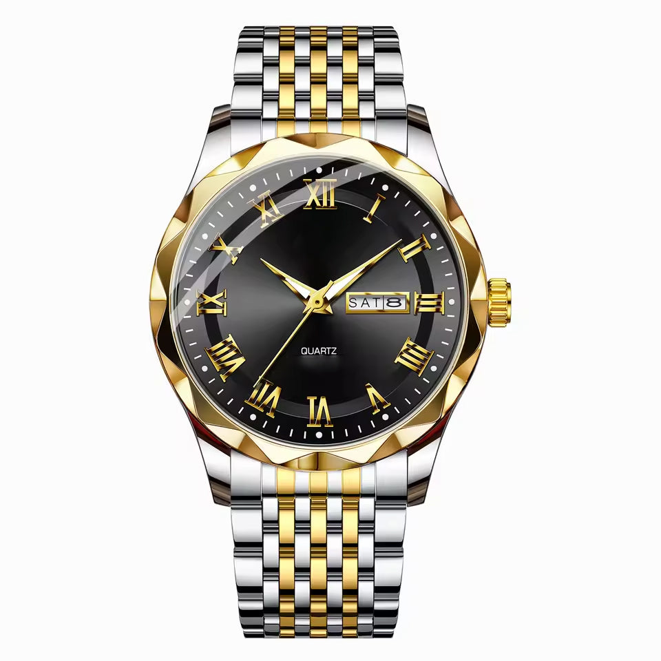 Steel Yellow Gold Champagne Dial Mens Watch