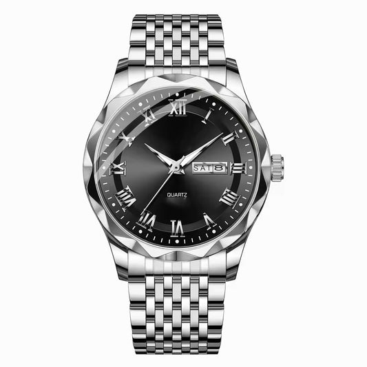 Diamond Bezel Baguette Onyx Dial