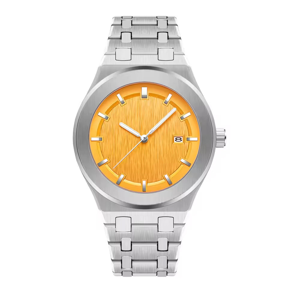 Yellow Gold Diamond Bezel Champagne Diamond Dial