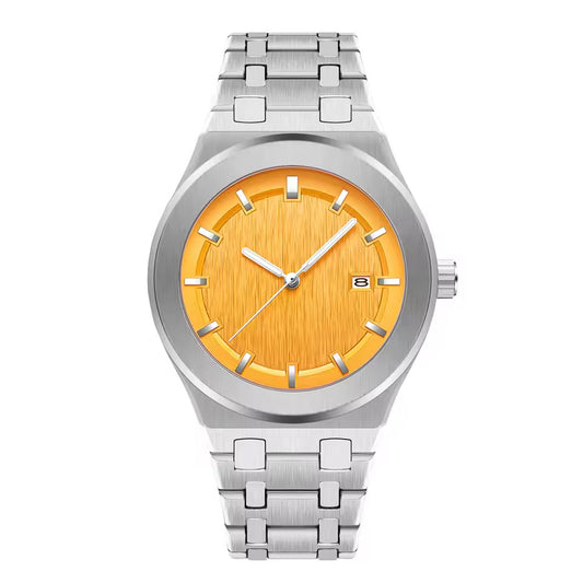 Yellow Gold Diamond Bezel Champagne Diamond Dial