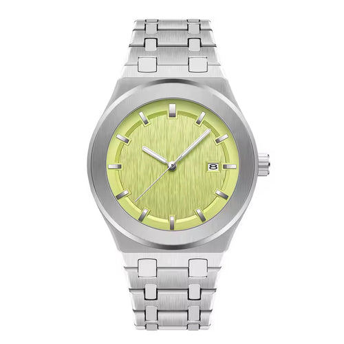 Yellow Gold Mother of Pearl Diamond Baguette Dial and Bezel
