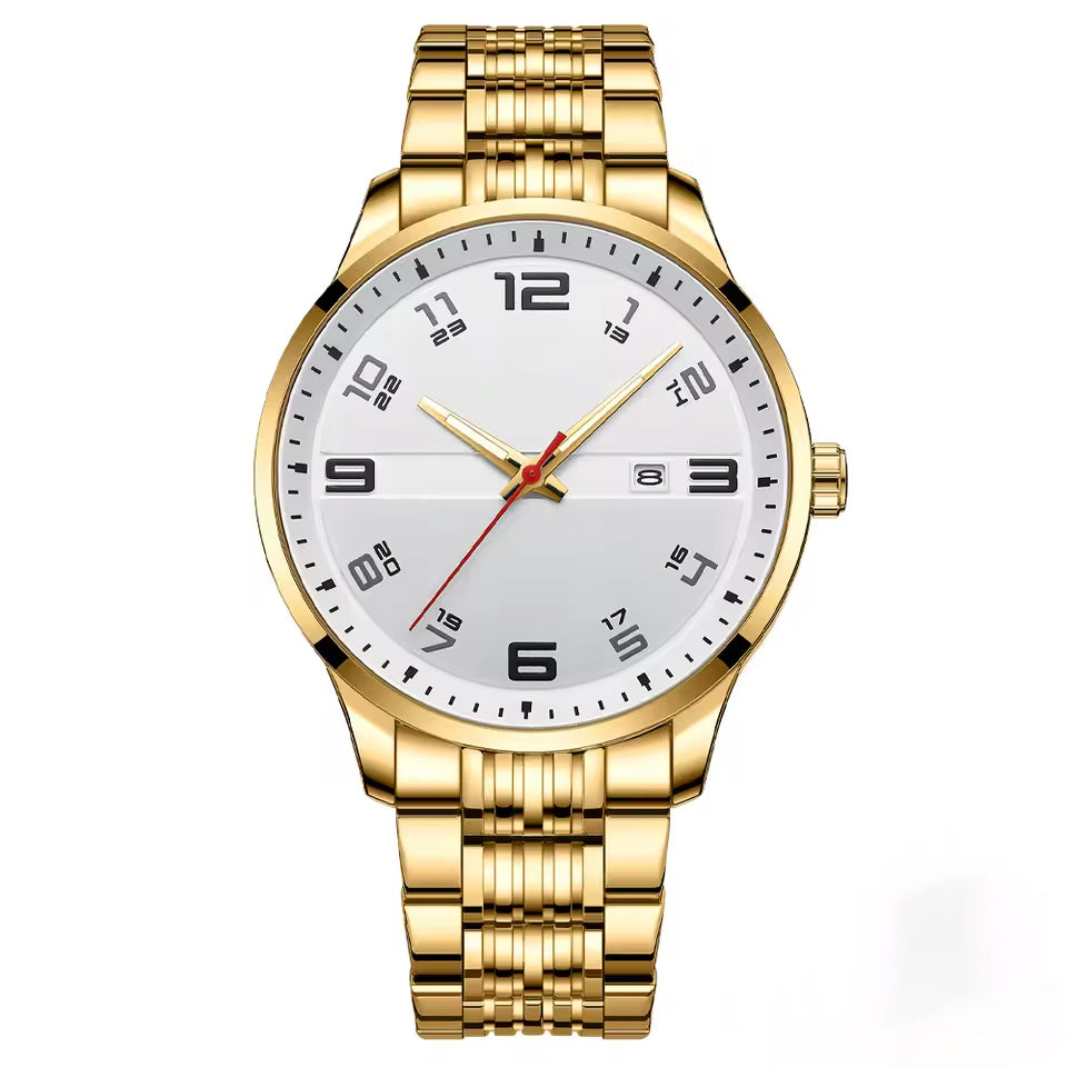 Yellow Gold Diamond Bezel Mens Watch