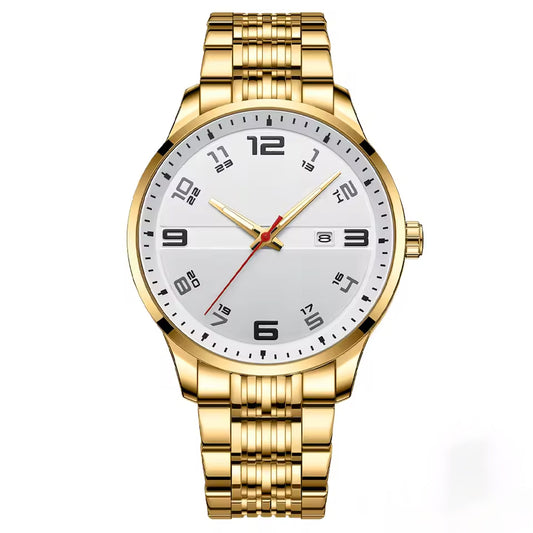 Yellow Gold Diamond Bezel Mens Watch