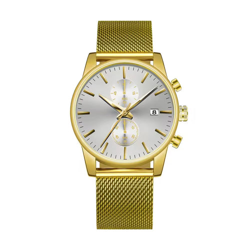 Yellow Gold Baguette Diamond & Ruby Dial