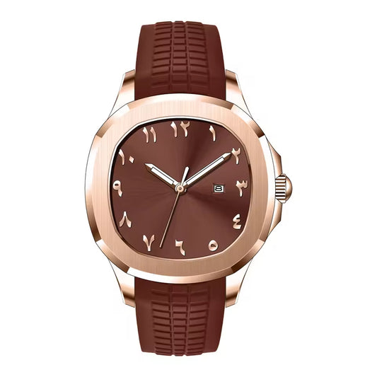 Chocolate Diamond Dial Fluted Bezel Two Tone Rose Gold