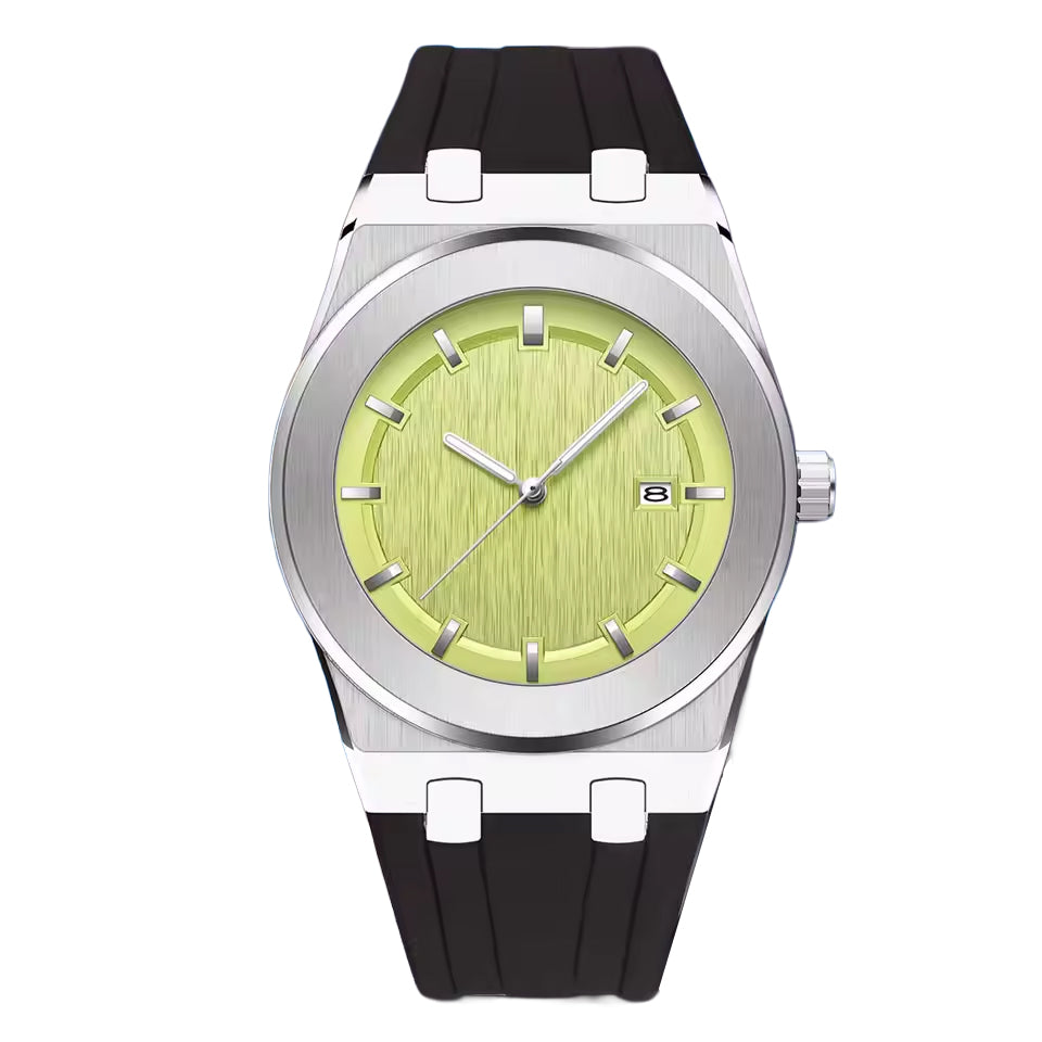 Black Dial Steel Yellow Gold Diamond Mens Watch